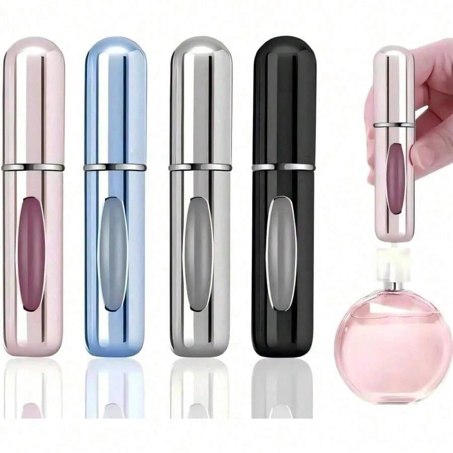 (Free Shipping)4 Pcs Perfume Travel Refillable, 5ml Travel Perfume Bottle Refillable, Atomizer Sprayer For Perfume, Perfume Atomizer For Essentials For Men & Women, Perfect For Pockets - default - 查看 1
