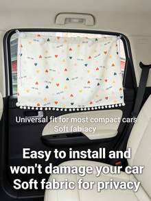 Car Sun Protection, Heat Insulation, Sun Shading Heart - Xoxo Curtain Suction Cup, Side Window, Car Side Blocking, Car Interior Shading Car Window Shade - A - View 6