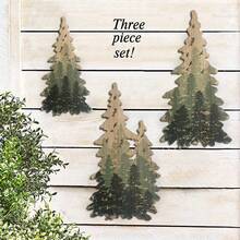 Wooden Wall Decor Hanger, Pine Tree Shaped Yard Hanging, Outdoor Forest Style Sign - A - View 8