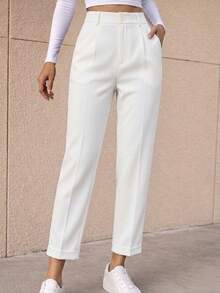 MICHELEE Women's Premium Tailored Trousers With A Straight Leg Cut, Elegant Fit, And Refined Details For A Modern And Versatile Look - trắng - Xem 3