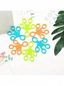 1pc Silicone Hand Grip Strengthener, Stress Relief Toy, Sensory Fidget Toy Designed For ADHD & Concentration Issues, Level B-3, Pressure Relief - Multicolor - View 6