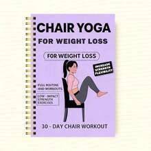 30-Day Chair Yoga Guide, Suitable For Weight Loss, Muscle Strengthening And Flexibility - Beginner-Friendly Exercises, Includes 60 Poses, Suitable For Seniors And Adults, 5.5x8.3 Inches, Green Cover Design, Senior Fitness | Spiral Bound | Spiral Binding, Yoga Exercise Guide - B - View 1