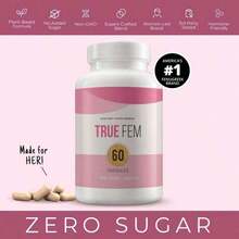 True Fem Women's Hormonal Balance Supplement – 13-In-1 Herbal Blend With Saw Palmetto, Fenugreek, Maca & Vitex – Daily Support For Mood, Energy, Menstrual & Menopausal Health – Vegan, Non-GMO – 100% - 1PCS - 查看 6