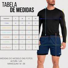 Kit Masculino Fitness Camisa térmica de Manga Longa + Short 2em1 Com Bolsos Proteção Solar UV Academia Corrida Treino Caminhada - Cinza/Cinza - Visão 4