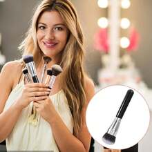 Cọ trang điểm nền cao cấp cán gỗ, lông nylon mềm mại, hoàn hảo cho kem nền dạng lỏng và kem. - màu đen - Xem 6