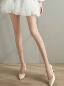 3双装女士超薄丝袜，夏季 - 杏色 - 查看 4