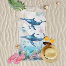 1pc Ultra Soft Whale Pattern Beach Towel, Suitable For Beach, Pool Party, Vacation - Beach & Pool Accessories - Style5 - View 1