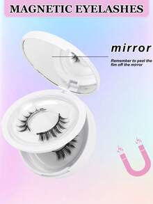 2 par segmenterade magnetiska lösögonfransar, magnetiska ögonfransar i tecknad stil med professionell ögonfransböjare, tät spetsig tecknad design, lätt att bära och ta bort utan lim, magnetiska ögonfransar - Svart - Visa 6