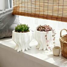 1pc Creative Human Body Shaped Drainage Hole Design Resin Flower Pot, Artistic Desktop Planter, Home Decor Accessory, Creative Housewarming Gift - Flowerpot - View 9