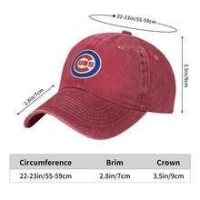 Cubs Logo 1982 Low Profile Unstructured Baseball Hat Washed Distressed Twill Adjustable Dad Hat - 紅色 - 查看 6