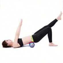 迷你瑜伽滚轴多功能EVA泡沫按摩滚轴 - 中空设计，多密度材质，适用于瑜伽、健身、肌肉放松，粉色/蓝色/黑色/紫色可选 - 粉色 - 查看 3