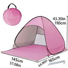 Lều bãi biển dành cho 3-4 người, chống nắng UPF 50+, kèm túi đựng và cọc lều, thích hợp cho bãi biển, công viên, cắm trại và các hoạt động khác. - Một kích thước phù hợp với tất cả - Xem 16