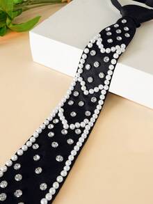 1条高级女士领带，手工串珠拉链封口，百搭奢华设计，适合春、夏、秋、冬四季、节日、旅行等场合。 - 彩色 - 查看 5