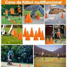 50 Piezas Conos de Entrenamiento de Fútbol – 3 Colores: Azul, Naranja, Mixto - Naranja - Ver 8