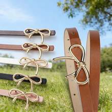 7 Colors Coquette Bow Thin PU Belt, Elegant Decorative Waist Belt For Women Dress Jean Daily Wear - Butterfly - View 10