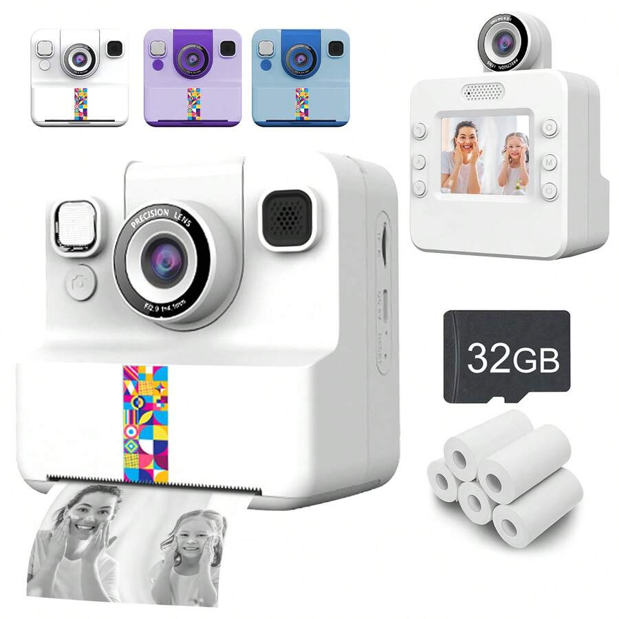 1080P HD Cute Children's Digital Camera, Rechargeable Battery, Photo Frame, Portable Mini Toy Camera, Suitable For 3-12 Years Old Kids, Cartoon Camera For Outdoor Play, Perfect Birthday/Christmas/New Year Gift - Multicolor - View 1