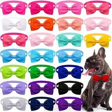 10pcs Random Color Adjustable Dog Bow Tie Collar, Cat Necklace Pet Decor Bowknot, Christmas Wedding Birthday Party Gift Suitable For Small & Medium Pets - Multicolor - View 4