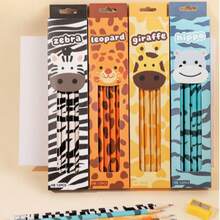 Bộ bút chì, tẩy, hộp bút chì hình động vật hoạt hình dễ thương mới, bút chì 2B, văn phòng phẩm cho trẻ em. - Nhiều kiểu dáng - Xem 1