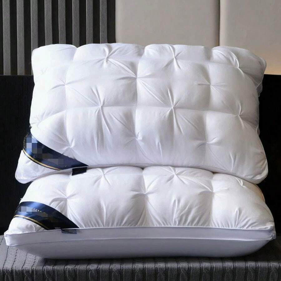 2PZ/1PZ Almohada de cuello, almohada ortopédica, almohada pan, bordado premium, almohada 3D, microfibra suave, no colapsa, núcleo alto bajo, 70x45cm, almohada para huéspedes, cómoda para dormir Soporte Ergonómico 70x45cm, Cómoda para Dormir, Ideal para Huéspedes, Uso en Casa y Cama.