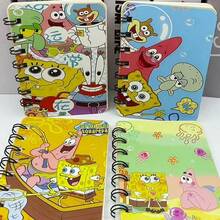 SpongeBob SquarePants 4本/1本，方裤——一款充满活力的方裤主题笔记本，非常适合学生和方裤粉丝。笔记本日记版，卡通线圈笔记本，可爱时尚笔记本，方裤，章鱼哥动漫角色设计 - 彩色 - 查看 10
