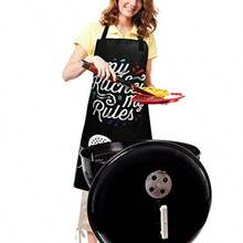 Adjustable Waterproof Apron Bib Apron With 2 Pockets Cooking Kitchen Aprons For Women Men Chef - 我的廚房,我的規則,圍裙 - 查看 4