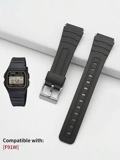  Resin Watch Band Replacement For Casio F-91W Sports Watch, Men's Silicone Strap Accessory