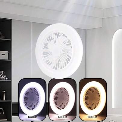 1 chiếc, đèn quạt trần 30W E27, hỗ trợ điều khiển từ xa, 3 tốc độ gió, ánh sáng có thể điều chỉnh, đèn quạt trần thông minh.