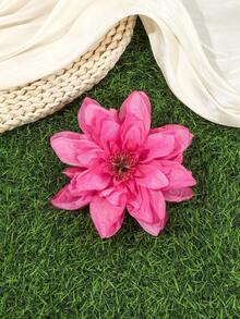 1pc Tropical Orchid Flower Hair Clip, Suitable For Travel & Photo Shooting, Claw Clips - Multicolor - View 7