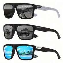 SGIAWETA-3-Piece Set Men's Fashion Glasses - Classic Glasses Suitable Driving, Everyday Outings, Running, Hiking And Beach Going-Birthdaygift - 黑白 - 查看 8