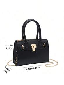 A Stylish Small Square Handbag With A Clasp, Perfect For Evening Outings. This Elegant Crossbody Bag Features A Chic Chain Strap. This Versatile, Casual Women's Bag Is The Ideal Gift For Women Attending Parties Or Dates. - Vàng - Xem 2