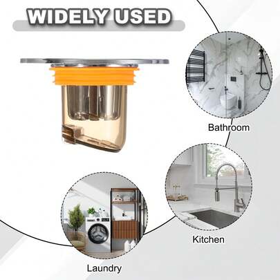 Ống thoát nước sàn chống mùi, ống thoát nước sàn nhà tắm bằng nhựa ABS chống tắc nghẽn, van thoát nước một chiều, vòng đệm kín cống cho nhà bếp, phòng tắm, phòng giặt, lưới lọc thoát nước nhà tắm tiên tiến - Chống mùi hôi hiệu quả, lưới lọc chống côn trùng, nút bịt kín chống chảy ngược cho ống thoát nước sàn nhà tắm, dễ dàng vệ sinh.