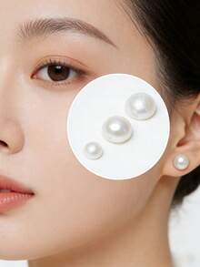 Pegatinas autoadhesivas de perlas y rhinestones, pegatinas de gemas de cristal acrílicas, adecuadas para DIY en rostro, cabello, maquillaje de ojos, manicura, Body y manualidades - Blanco - Ver 8