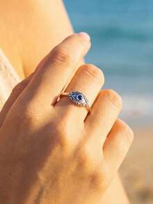 1pc 925 Sterling Silver Evil Eye Ring, Eternal Ring, Delicate Jewelry Gift, Daily Accessory, Engagement/Wedding Gift - Style 4 - View 3