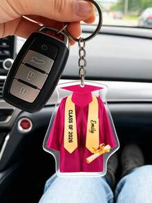 1/3/5 Pcs Personalized Graduation Acrylic Keychains, Custom Text Keychains, Multiple Patterns To Choose From, Two Sizes To Choose From, Perfect For 2026 Graduation Gift For The Year, Stylish And Simple Design, Suitable For Him/Her, Perfect School Supplies, Back To School, Office, Dormitory, Middle School Students - Multicolor - View 10
