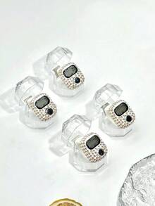 4pcs 1013 Rhinestone Finger Ring Tally Counter, Portable Digit Counter, People Flow Counter, Transparent Gift Box - Transparent Gift Box - View 12