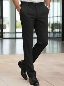 Men's Dress Pants, Business Casual Trousers, Suitable For Business Banquets, Outdoor Parties And Anniversary, Gift For Men - Black - View 1
