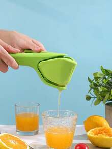 1 pieza Exprimidor manual de limón, exprimidor de naranja portátil y plegable, extractor de jugo de mano, apto para cocina, picnic, exprimir frutas - Verde - Ver 2