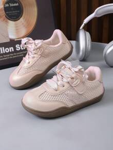 1 đôi giày thể thao nữ thời trang tối giản, đế mềm, lưới thoáng khí, kiểu dáng slip-on. - Hồng - Xem 4