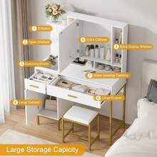 Vanities & Vanity Benches - White - View 5
