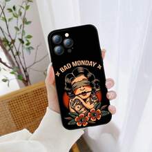 Funda de teléfono con diseño de tatuaje retro para iPhone 17 Air, 16, 15, 14, 13, 12, 11 - Negro6 - Ver 6