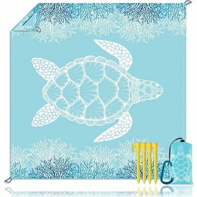 Blanket Sandproof Large Beach Mat 79x 79 4-6 Adults Oversized Lightweight Sand Free Beach Mat Waterproof Beach Blanket Portable Outdoor Camping Blankets For Travel, Camping, Hiking