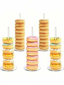 Giá trưng bày bánh donut bằng acrylic - Giá nhiều tầng đựng bánh donut, bánh mì tròn và các món tráng miệng - Thích hợp cho tiệc tùng, Giáng sinh, sinh nhật và năm mới - Giá đựng bánh donut bằng acrylic trong suốt với đế chắc chắn - Giá trưng bày bánh donut có thể xếp chồng lên nhau - nhiều màu - Xem 1