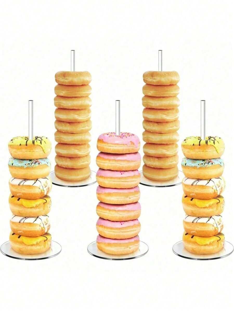 Giá trưng bày bánh donut bằng acrylic - Giá nhiều tầng đựng bánh donut, bánh mì tròn và các món tráng miệng - Thích hợp cho tiệc tùng, Giáng sinh, sinh nhật và năm mới - Giá đựng bánh donut bằng acrylic trong suốt với đế chắc chắn - Giá trưng bày bánh donut có thể xếp chồng lên nhau - nhiều màu - Xem 1