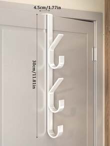 1pc Carbon Steel No-Drill Door Hook - Heavy Duty Metal Multipurpose Towel Rack | Space-Saving Vertical Design Storage Hook Rack | Bathroom Door Towel Hanger, Titanium Gold, No Drilling Required, Suitable For Bedroom - Multicolor - View 8