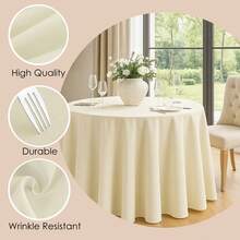 10 Pack Premium Tablecloth, Polyester Reusable And Washable Table Clothes, Polyester Fabric Table Covers For Wedding, Party, Banquet - Ngà voi - Xem 16