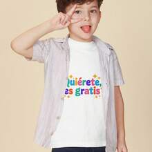 Camiseta infantil para niño mayor de algodón natural con estampado moderno, cómoda para el colegio y actividades al aire libre, tallas 7-16 años - Blanco - Ver 4