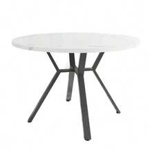 Modern And Simple Round Marble Dining Table (1 M Diameter), Black X-Shaped Coffee Table With Metal Support, Stable And Durable, An Essential Element For Stylish Homes. - 黑與白 - 查看 8