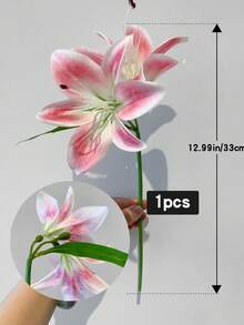 5支/3支/2支/1支 33厘米/12.99英寸 人造百合花，长茎仿真星辰百合，盛开的百合与老虎图案花束，适用于家居、酒店、花艺布置、派对装饰、房间装饰、派对套装、玫瑰、艺术、花束、花卉、人造花、中心装饰品、鲜花、装饰鲜花 - 彩色 - 查看 23