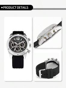 Đồng hồ Guess Fashion cơ khí kiểu dáng lộ máy, dây đeo silicon, máy quartz dành cho nam - màu đen - Xem 6