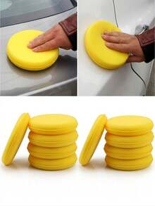 黄色汽车打蜡抛光泡沫海绵蜡涂抹器清洁垫 - 彩色 - 查看 5